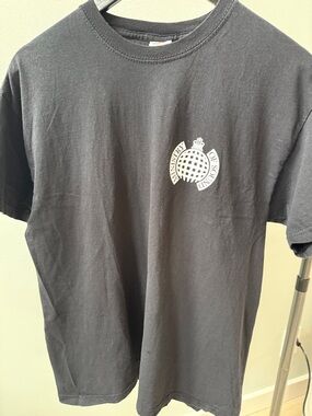 Ministry of Sound Black Crewneck T-Shirt with White Chest Logo